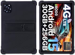 For DOOGEE G6タブレットケース11インチ,柔らかいシリコン製カバーです,耐衝撃性,DOOGEE G6 専用ケースカバー,調節可能なブラケットです,着用が簡単な,子供用保護ケースです,全面保護。 (ブラック)