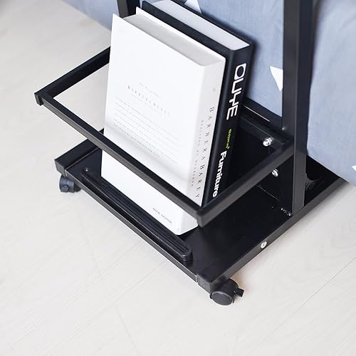 Miniatura 7 de sogesfurniture Mesa auxiliar de sofá ajustable en altura C Mesa Soporte para computadora portátil Soporte de extremo Mesa auxiliar Bandeja de café,