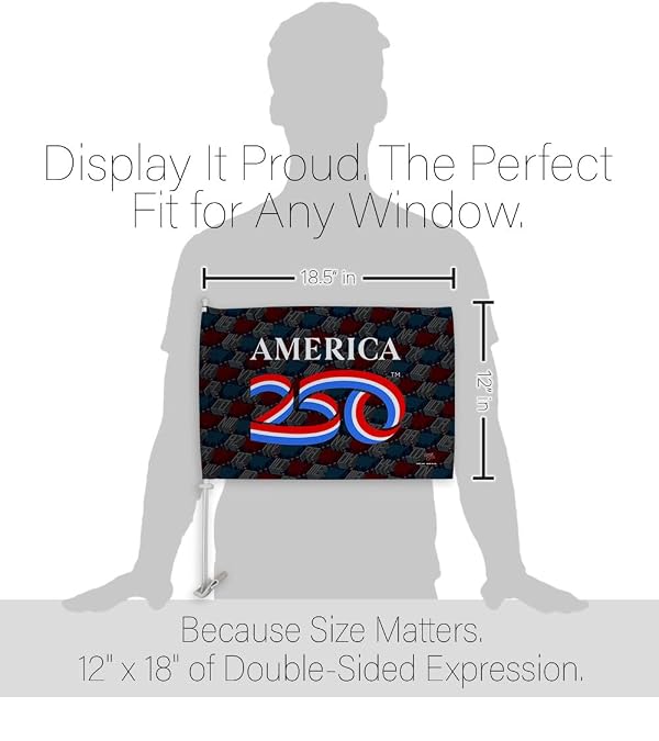 America 250 Years Flag For Car Vintage American Flags Pack Official Licensed Independence Day Bandera Para Carros Poster United States Sign For Cars Window Decor USA 250th Anniversary Merchandise by Breeze Decor - Used condition - Image 5
