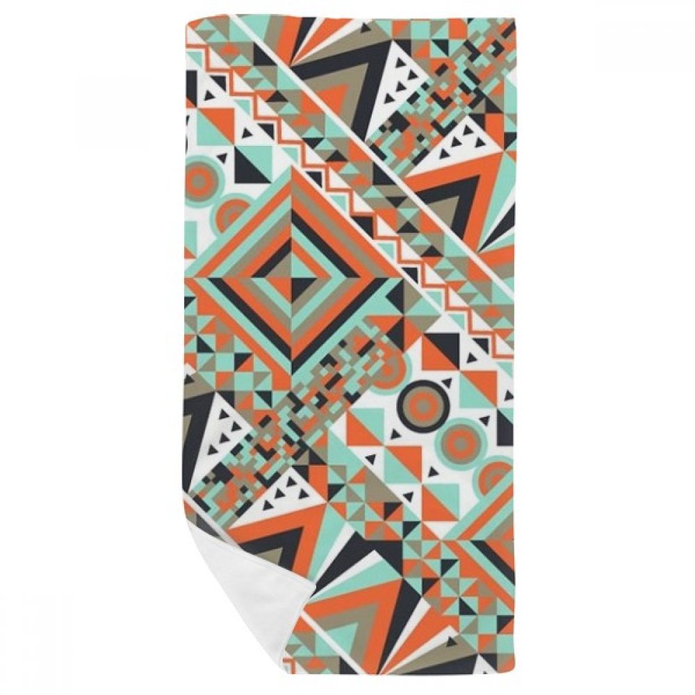 Serviette de bain géométrique triangulaire douce multicolor 35x70cm