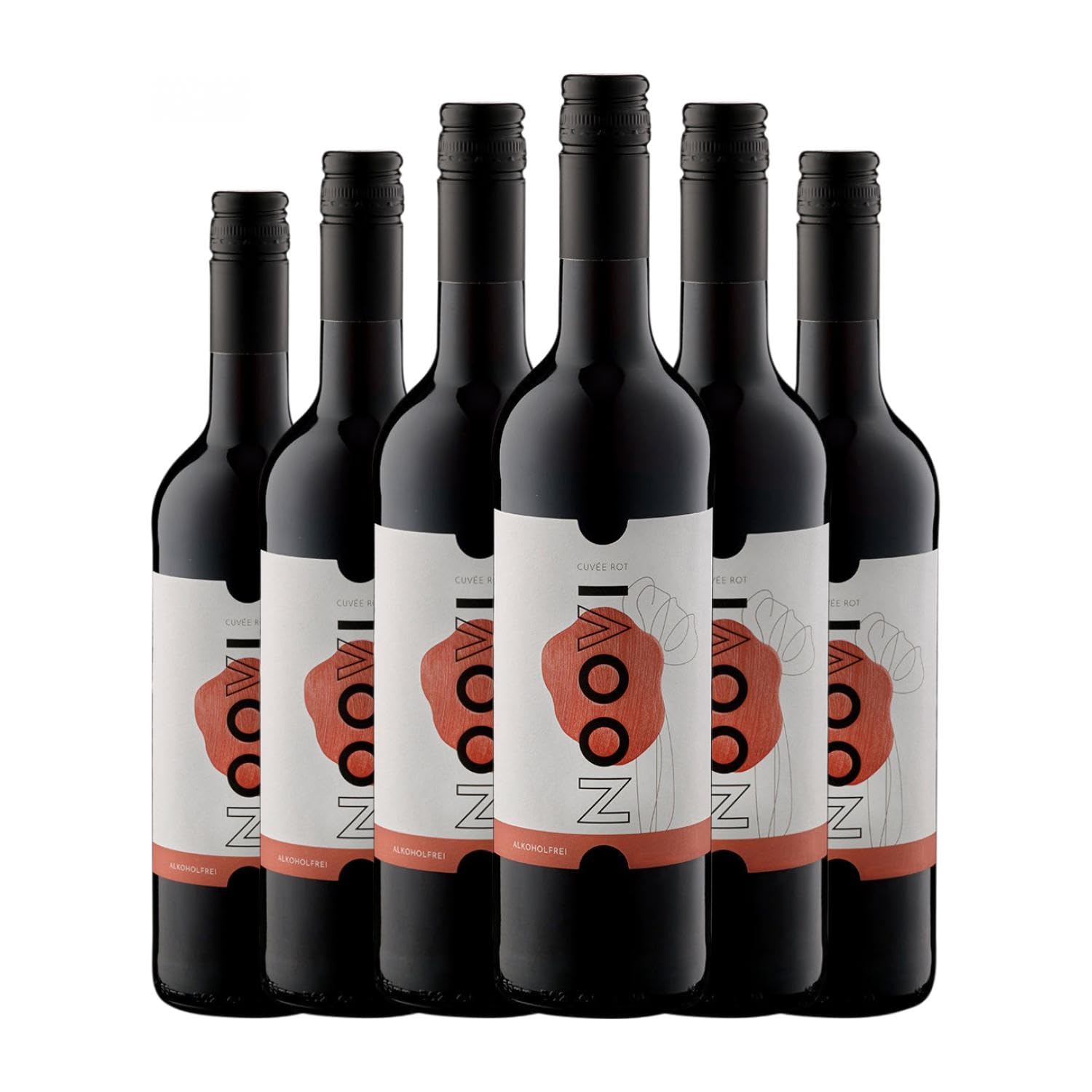 Noovi Cuvée Rotwein Tempranillo La Mancha 75 cl Sin Alcohol Vino tinto (Caja de 6 Botellas de 75 cl)