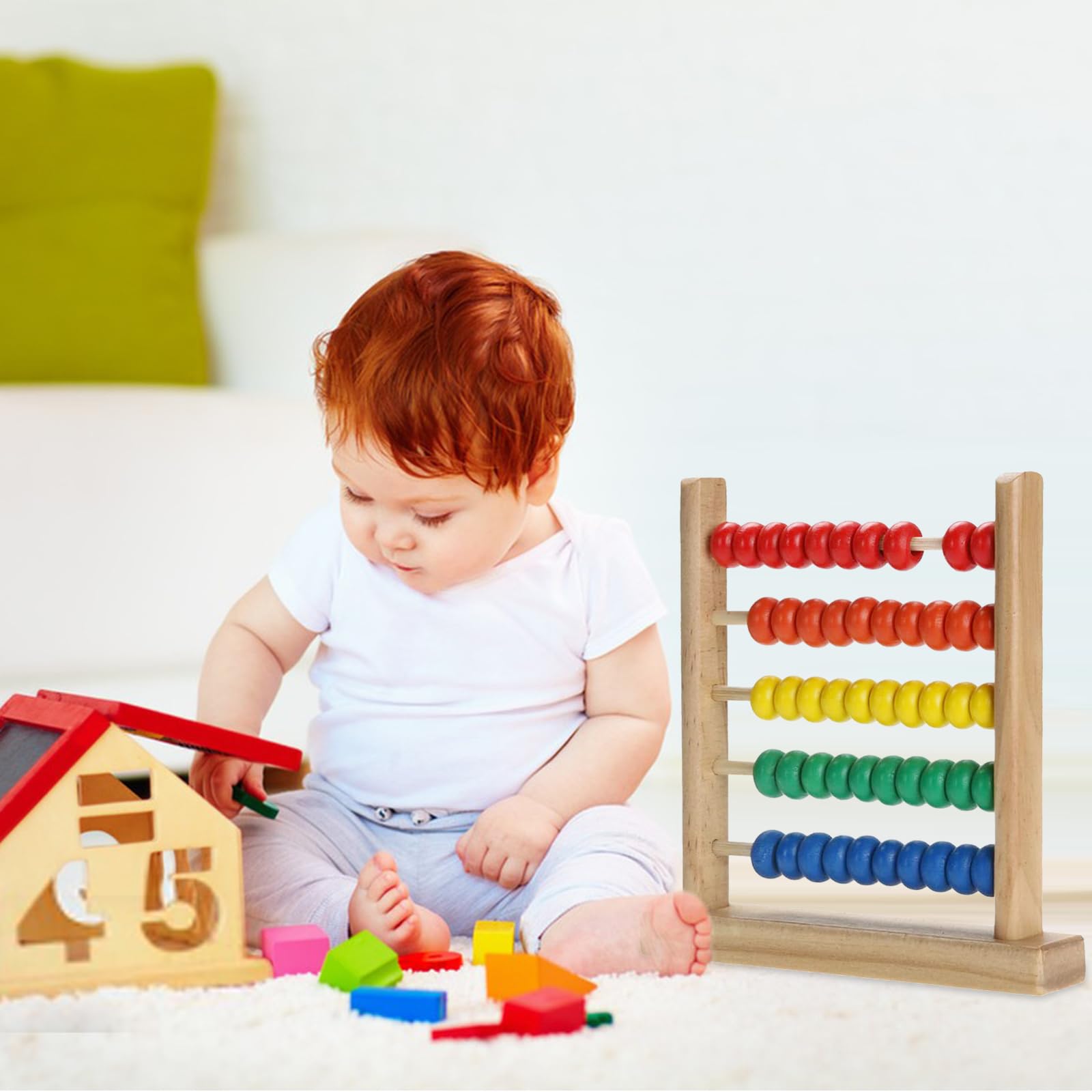 1 Pezzi Abaco per Bambini,Abaco in Legno,Applicabile ai Giocattoli Educativi Prescolari Dell'abaco dello Sviluppo intellettuale dei Bambini