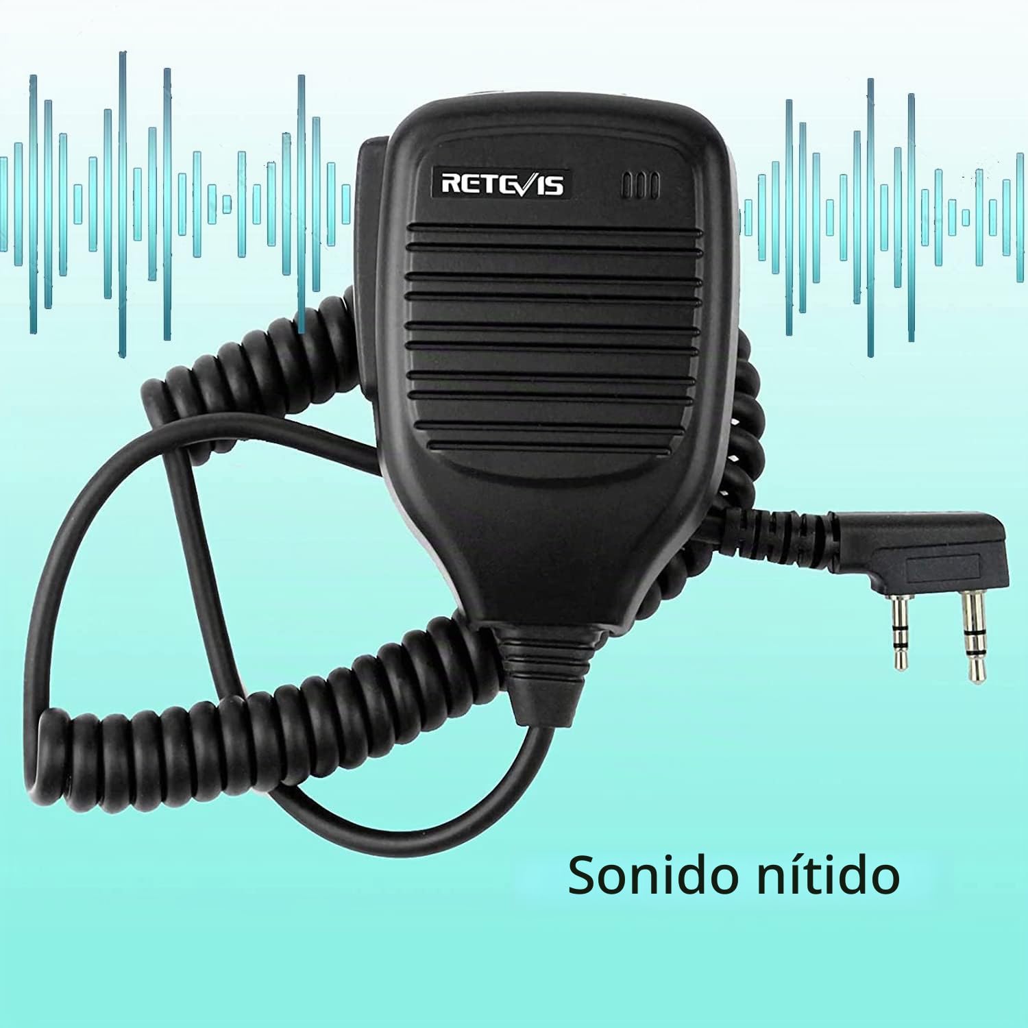 Retevis Walkie Talkie Micrófono Altavoz 2 Pines Altavoz Micrófono Compatible con Walkie Talkie Baofeng UV-5R RT24 RT22 RT5R RT27 eSynic UV-5R Mengshen BF-888S Kenwood (1 Pacs)