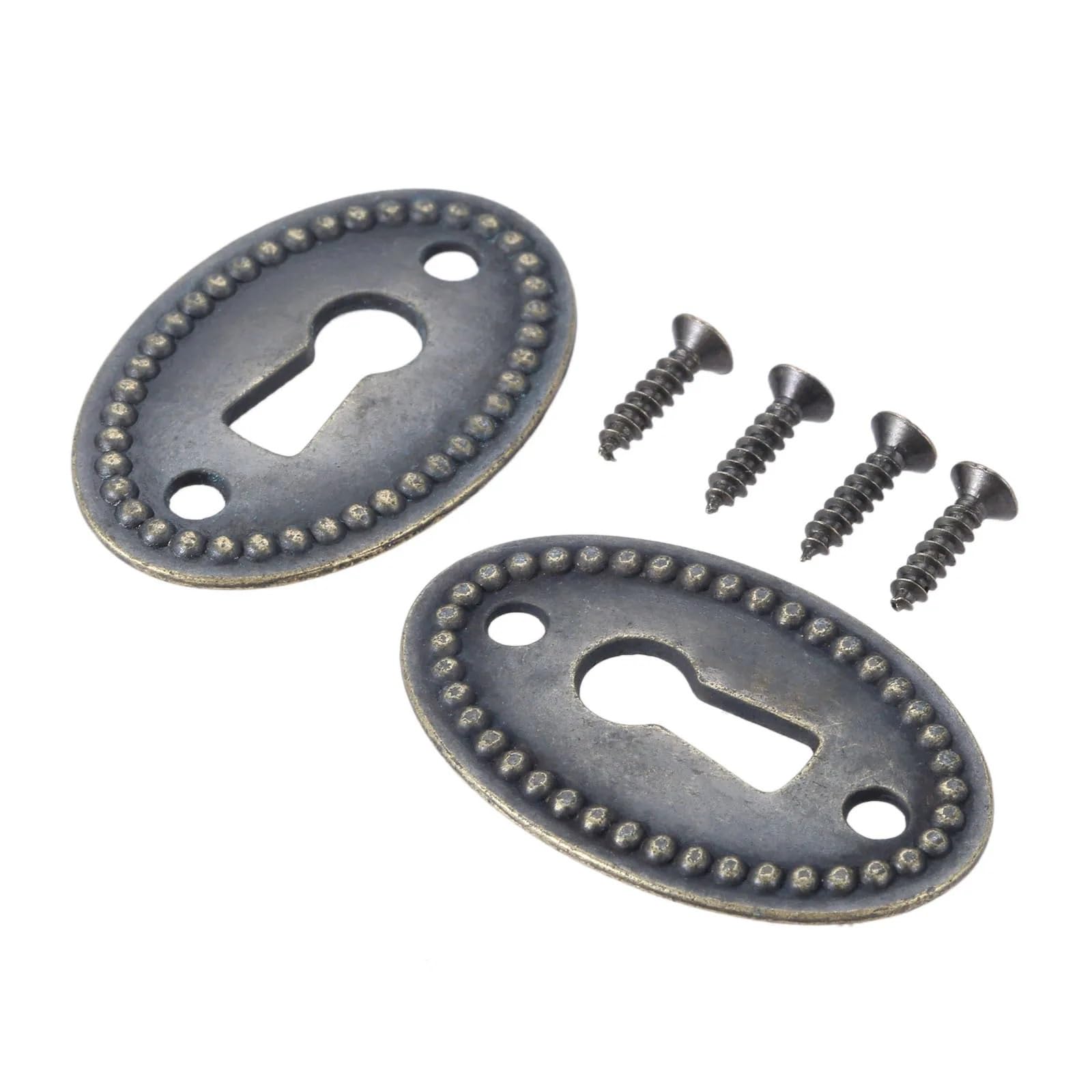 Usohjz One Color 5Pcs Oval Shape Keyhole Cover Antique Bronze Color Chinese Style Cabinet Lock Furniture Hardware