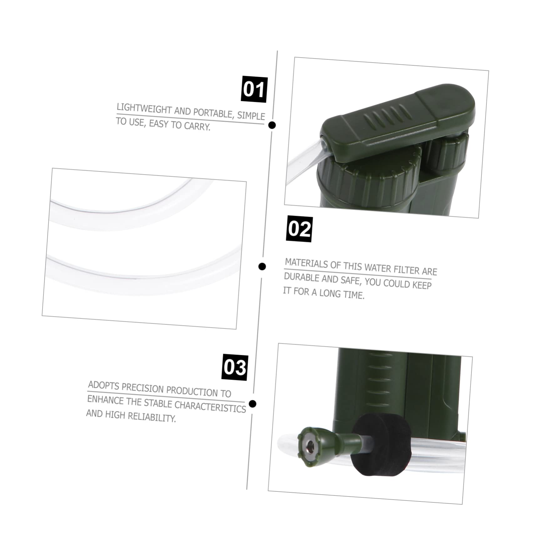 FOYTOKI Survival Water Filter Portable Water Purifier for Emergency Camping Hiking