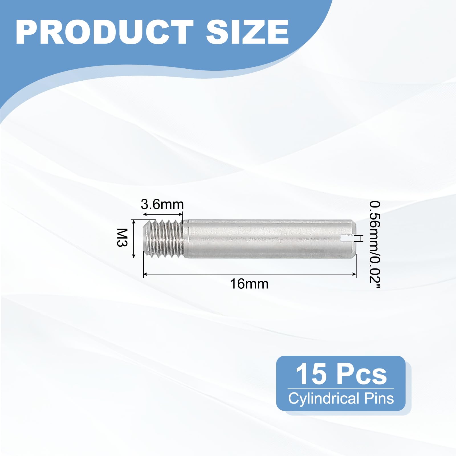 PATIKIL M3 x 16mm Slotted Cylindrical Pin - Image 2