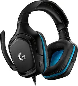Logitech G432 Wired Gaming Headset, 7.1 Surround Sound, DTS Headphone:X 2.0, Flip-to-Mute Mic, PC (Leatherette) Black/Blue : Video Games