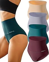 FINETOO Light Tummy Control Underwear Women High Waisted Briefs Plus Size Shapewear Under Dress Ladies Panties S-XXXL