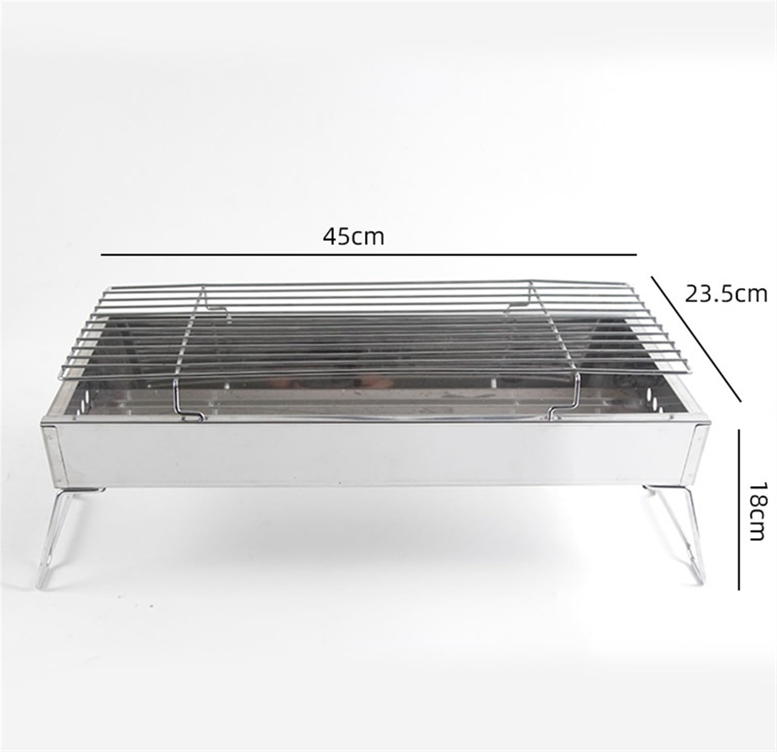Barbecue Portatile Pieghevole in Acciaio Inox per Cucinare All'Aperto, Campeggio, Picnic E Feste All'Aperto - Griglia Compatta per Un Facile Trasporto E Un Montaggio Rapi
