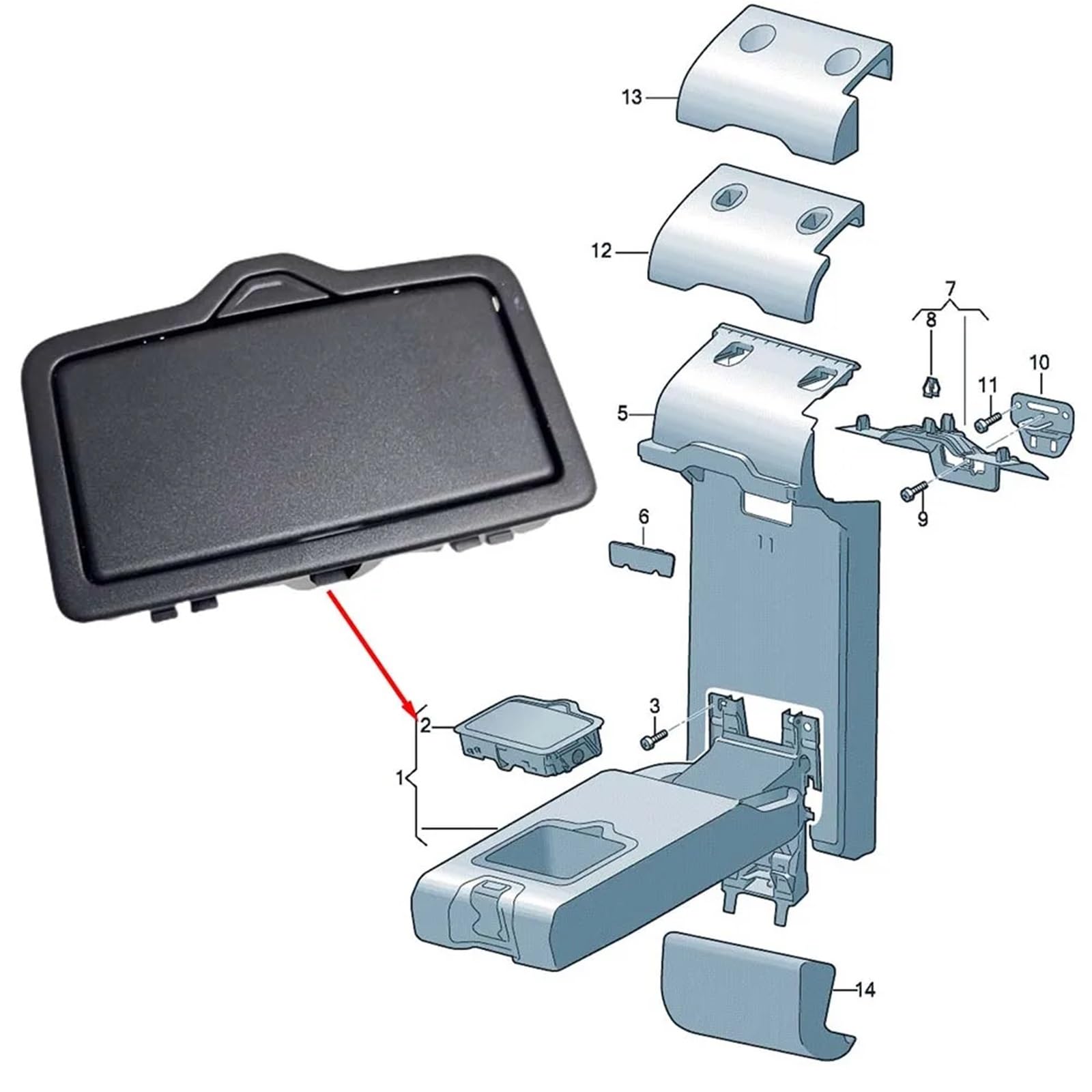 Consolle Portabevande Compatibile Con Q7 2017 2018 2019 2020 2021 2022 Posteriore Per Bracciolo Del Sedile Custodia Pieghevole Portabicchieri Per Interni Auto 4M0885995