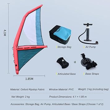 Inflatable Surf Wing, Durable Waterproof Handheld Foil Wing for Wing Foiling, Kite Surfing, and SUP Board with Complete Accessories and Carry Bag