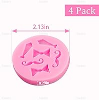 Vista 4 de AUEAR, Juego de 4 mini corbatines para corbata, bigote, moldes de silicona para fondant, pastel, chocolate, caramelo, azúcar, decoración