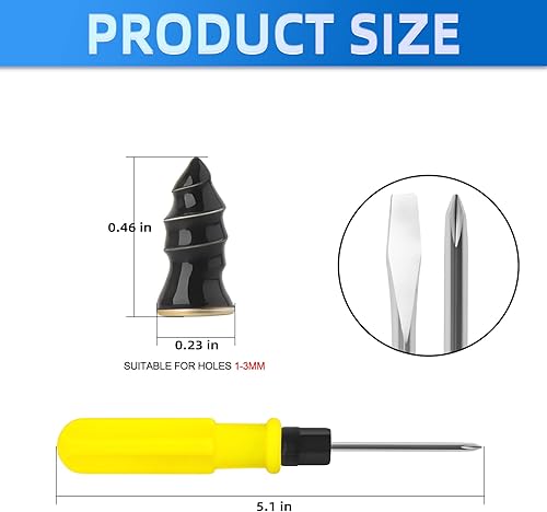 Miniatura 2 de MEANLIN 40 piezas de clavos de goma para reparación de neumáticos, tornillos de goma para reparación de neumáticos al vacío, negro, herramienta