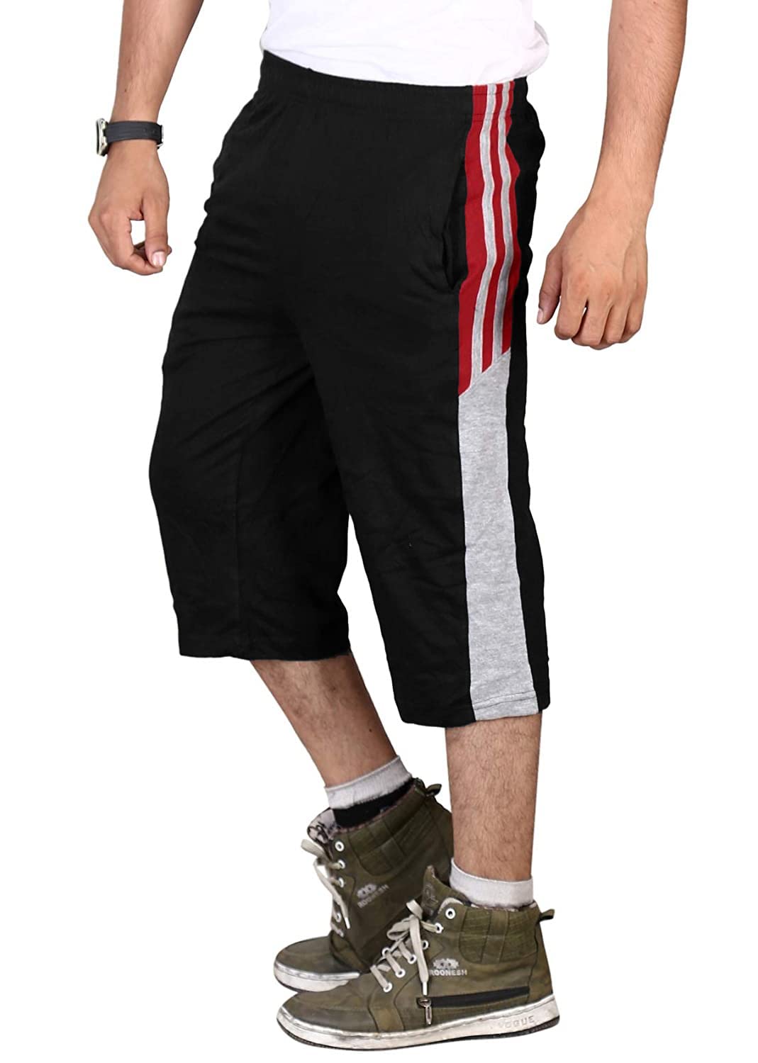 stylcozy Men Regular Fit Cotton Three by Fourth, Running Shorts, 3/4, Capris, Three Quarte, Men for Capri, Print, Casual Lounge Short, Sleep Short, Pack of 1-picture-32