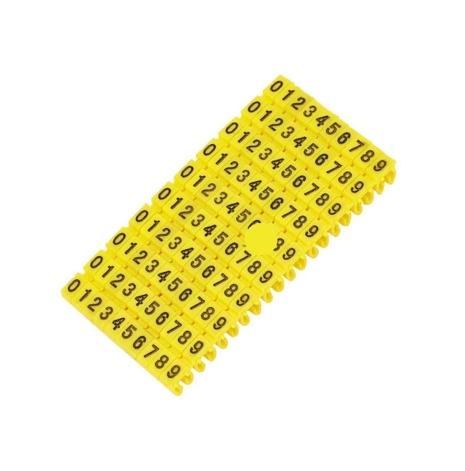 Wdsbznb Yellow Cable Tags 100/150Pcs/ 0.75 To 6.0Mm Snap On Numerals M Type Category 5 Clip On Cable Marker To 9 Label Tube Cable Marker(,150Pcs M-0 1.5Mm)