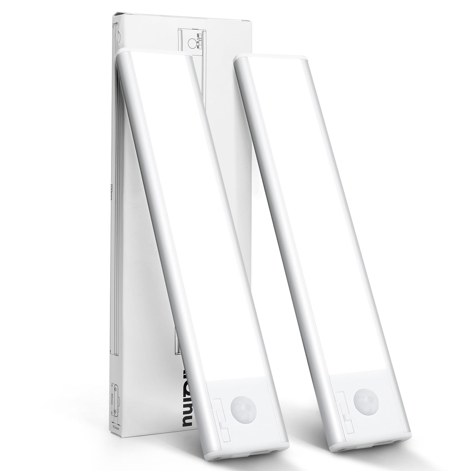 AiQInu 66 LED Closet Light con sensor de movimiento, USB recargable LED Undercabinet Light, 20cm Dimmable Closet Lámpara con tira adhesiva magnética para la cocina, escaleras, pasillos