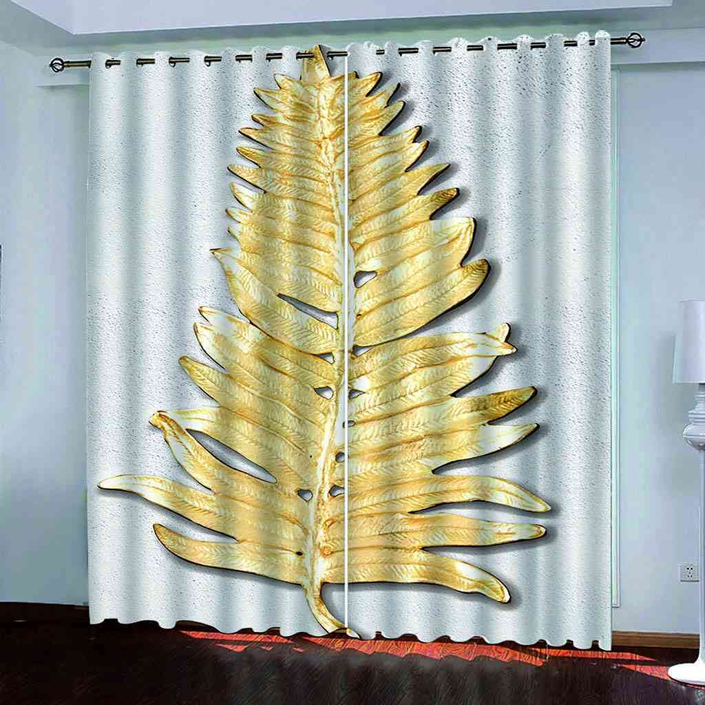 Rideau occultant thermique et phonique jaune d'or lot de 2 salon chambre 264x242 cm