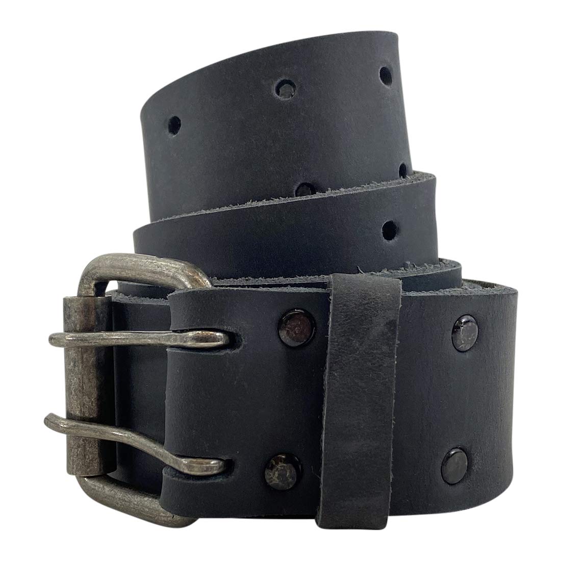 Hide & Drink, Rustic Reinforced Leather Belt/Rustic Double Prong Buckle, (1.5 in.) Wide Handmade Includes 101 Year Warranty