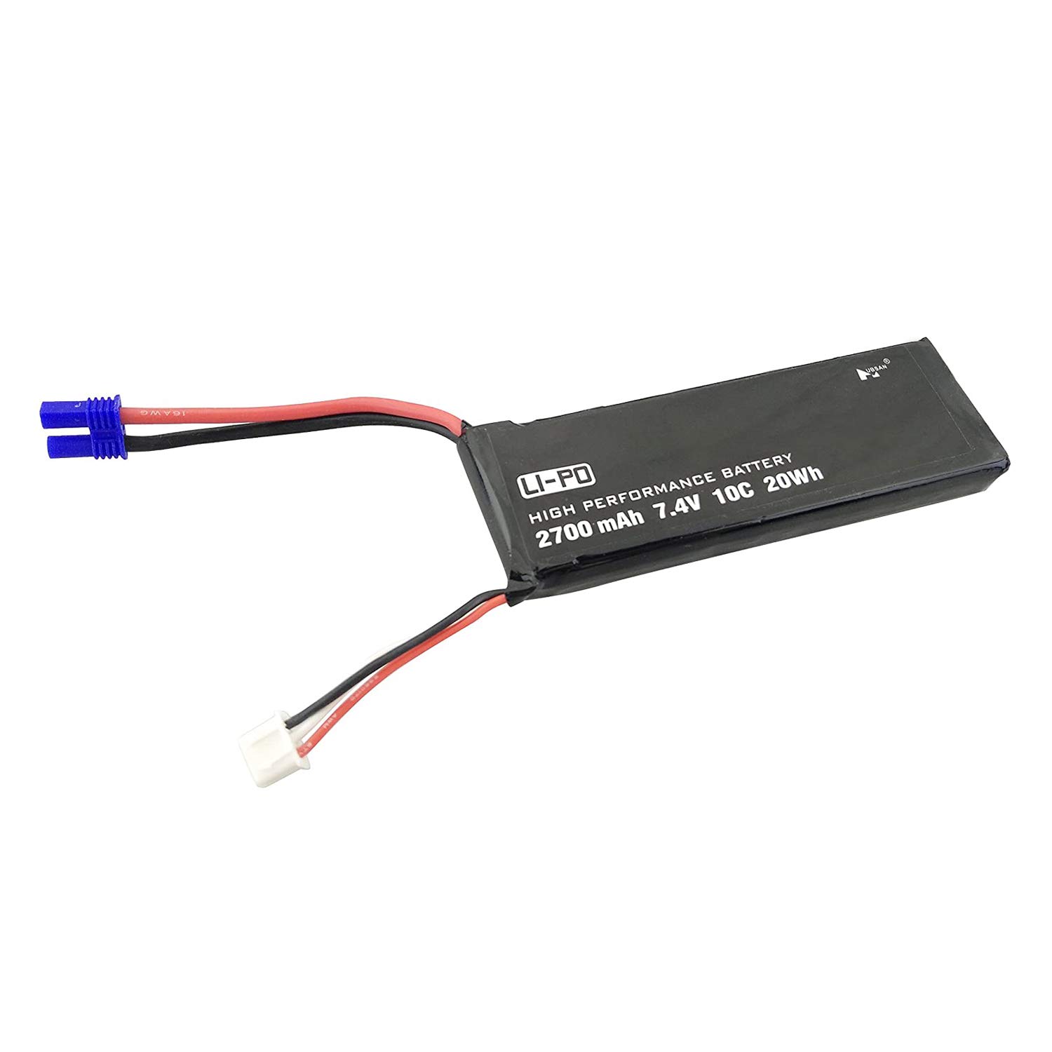 2PCS 7.4V 2700mAh Drone Batterie au Lithium avec Chargeur 2 en 1 pour Hubsan x4 H501S Pro H501A H501C H501S H501M H501S W H501S Pro Brushless Quadcopter Drone Pièces de Sauvegarde