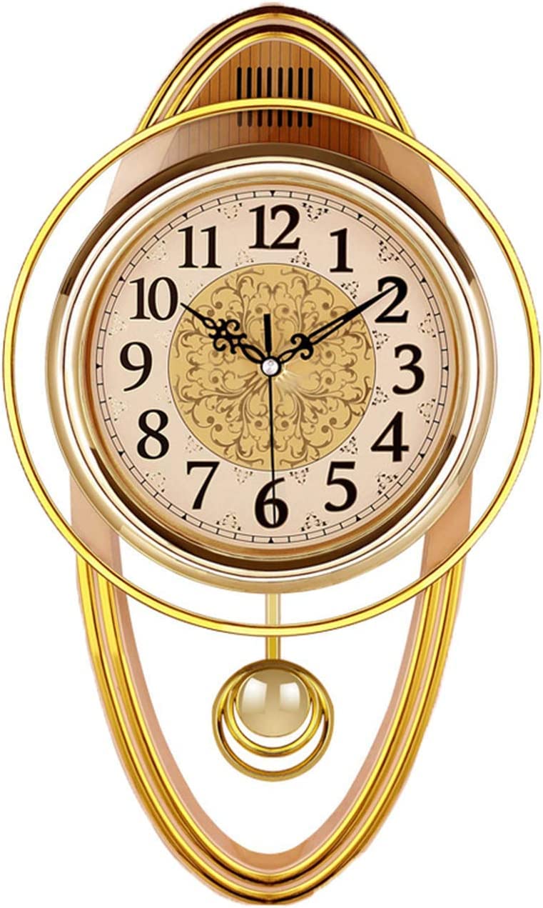 Horloge murale à pendule vintage et silencieuse pour décoration d'intérieur
