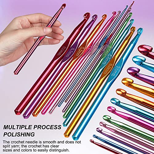Image of Katech Crochet Hooks Kit with Case, 85-Piece Crochet Hooks Set, Ergonomic Crochet Hook Crochet Needles Weave Yarn Kits DIY Hand Knitting Art Tools for Beginners and Experienced Lovers