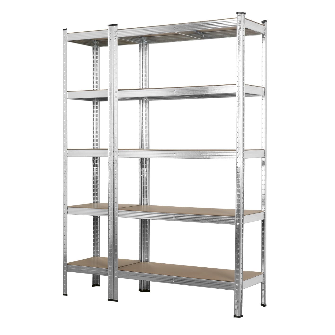 EASYmaxx Regał do dużych obciążeń, 2-częściowy zestaw | nośność 875 kg, 175 kg na poziom, regał i stół warsztatowy, regał do piwnicy, magazynu z 5 regulowanymi półkami, do piwnicy, garażu, warsztatu