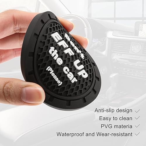 Miniatura 4 de Paquete de 2 posavasos integrados para automóvil portavasos de silicona antideslizante para automóvil posavasos de té de 275 pulgadas resistentes a