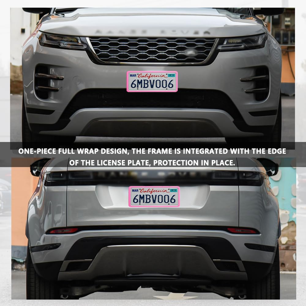 2-Pack Silicone License Plate Frames With Hardware - Rust-Proof, Rattle-Proof, Universal Fit For US Cars