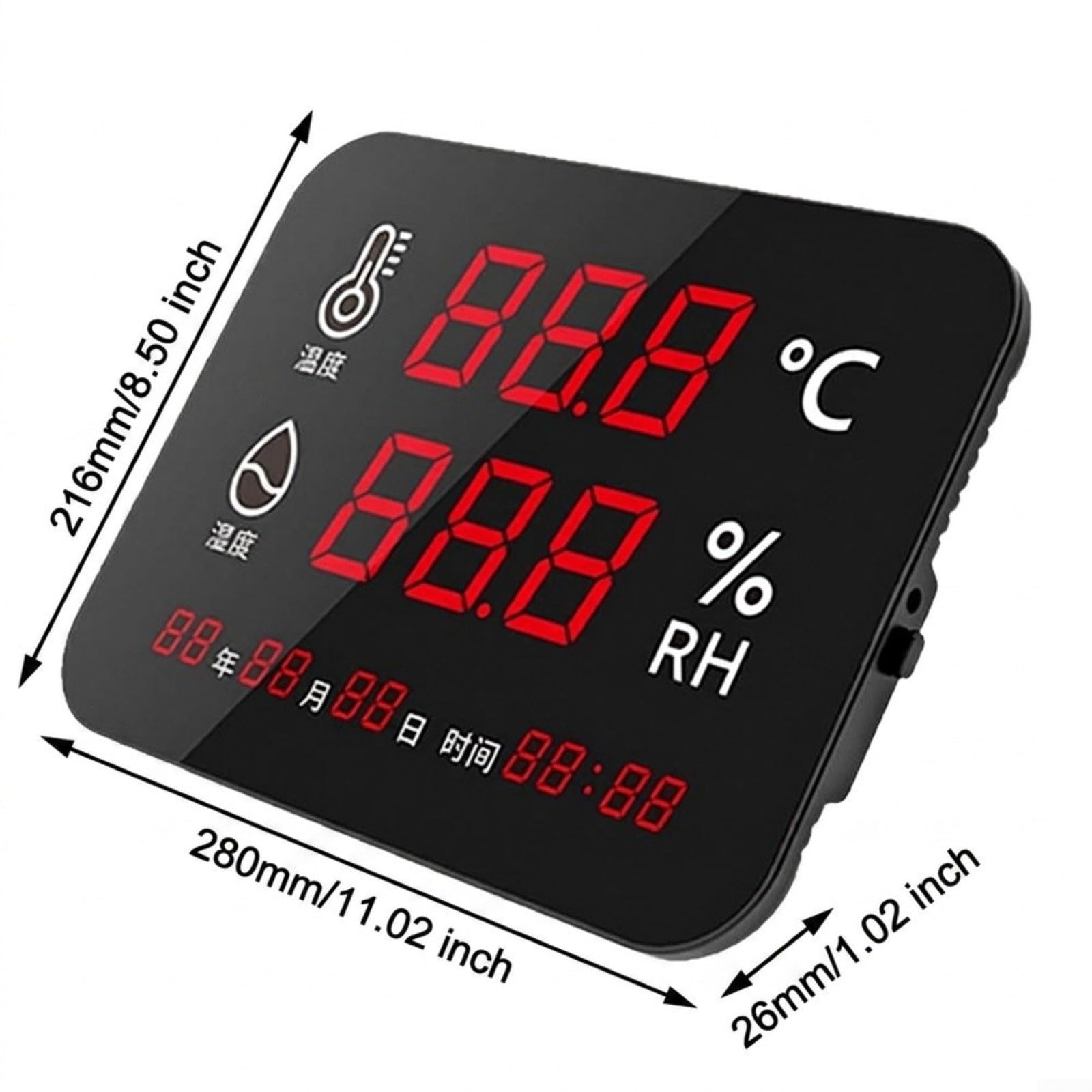 YHT03 Misuratore di umidità di temperatura a parete con LED