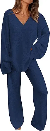 PRETTYGARDEN Lounge Sets for Women Two Piece Sweaters Pajama Set Fall Fashion 2025 Loungewear Outfits Matching Winter Clothes