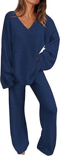 PRETTYGARDEN Lounge Sets for Women Two Piece Sweaters Pajama Set Fall Fashion 2025 Loungewear Outfits Matching Winter Clothes
