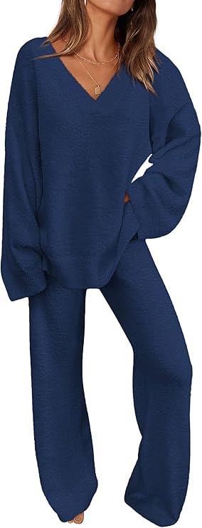 PRETTYGARDEN Lounge Sets for Women Two Piece Sweaters Pajama Set Fall Fashion 2025 Loungewear Outfits Matching Winter Clothes
