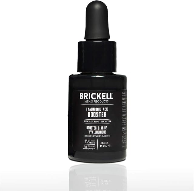 Brickell Men's Hyaluronic Acid Booster Serum For Men, Natural And Organic Hyaluronic Acid Booster For Face To Hydrate And Nourish Skin, Reduce Fine Lines And Wrinkles, Unscented, 15mL