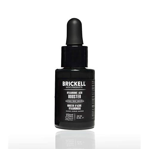 Brickell - Suero potenciador de ácido hialurónico para hombres, potenciador de ácido hialurónico natural y orgánico para hidratar y nutrir la piel,