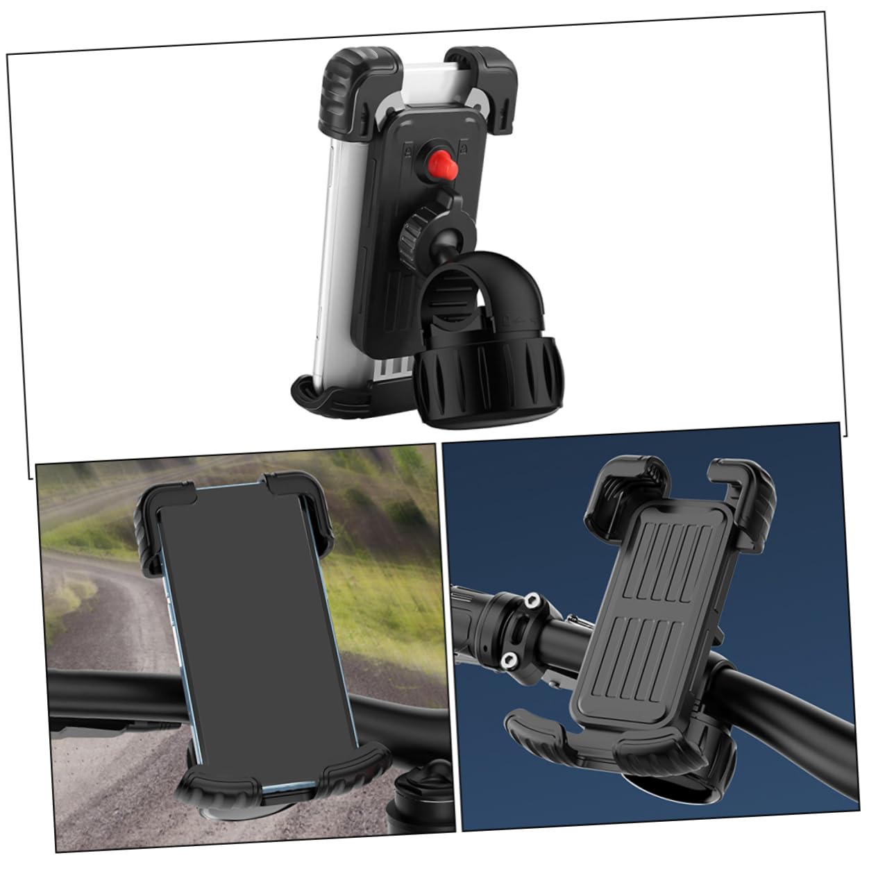 OSALADI 4pièces Support Téléphone Vélo Antichoc Et Antidérapant pour Et VTT Support pour Guidon Compatibilité Multi-dispositifs Installation Facile Et Stable