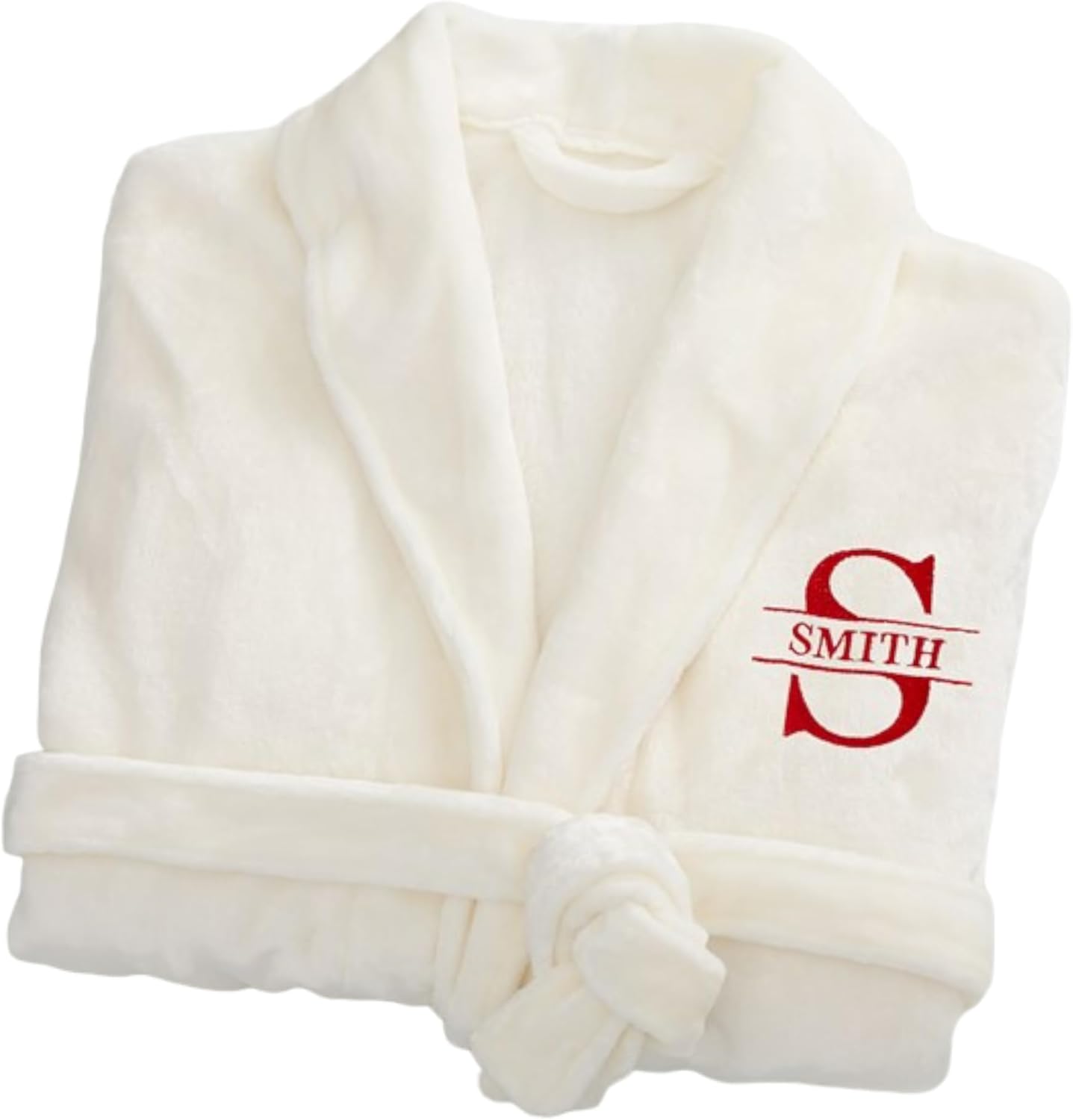 Personalization Universe Lavish Last Name Embroidered Fleece Robes