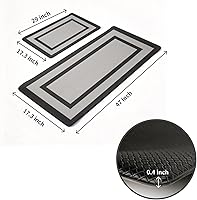 Vista 7 de Tapete de cocina de PVC de alta calidad con diseño geométrico, resistente antifatiga y antideslizante, para fregaderos y estufas, negro y gris