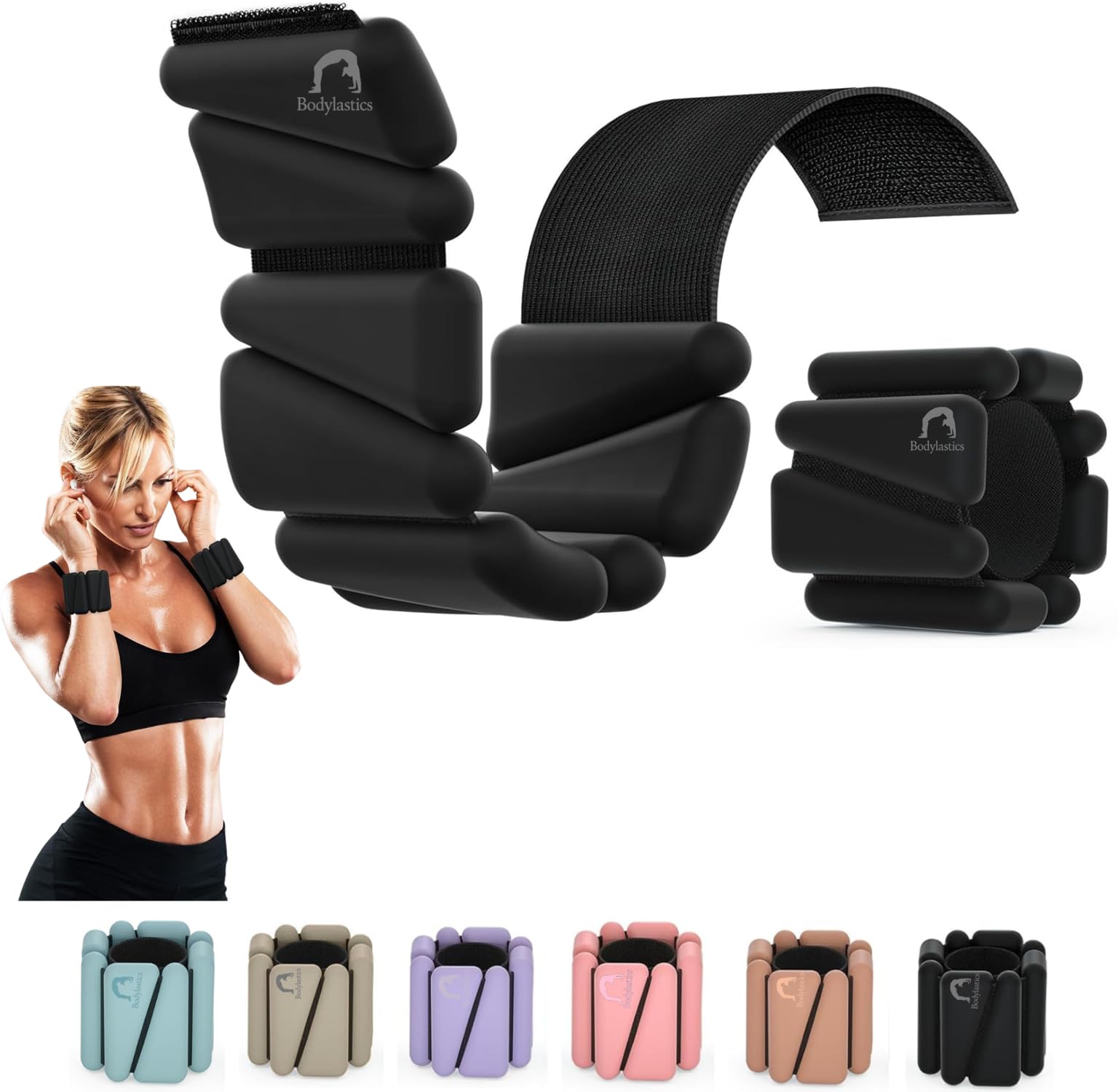 Bodylastics Adjustable Ankle & Wrist Weights 2 lb Pair (1 lb Each) – Silicone, Sweat-Resistant for Arms & Legs - Perfect for Jogging, Walking, Physiotherapy, Cardio, Yoga & Strength Training-image-38