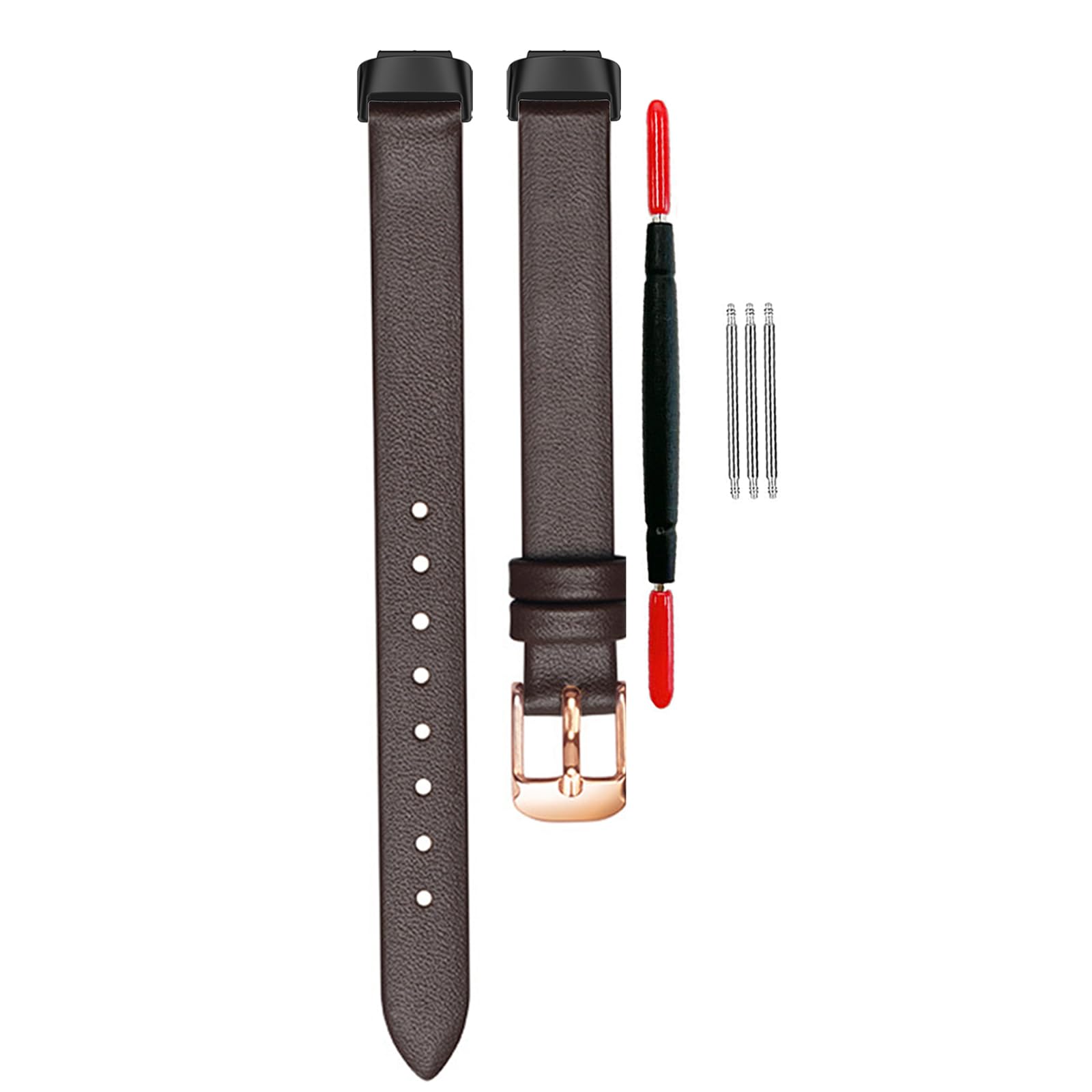 Genuine Leather Watch Band Compatible with Fitbit Inspire 3 Women Men, Leather Soft Wristband Replacement Straps Fit for Fitbit Inspire 3 Fitness Tracker with Remover Kit SBM