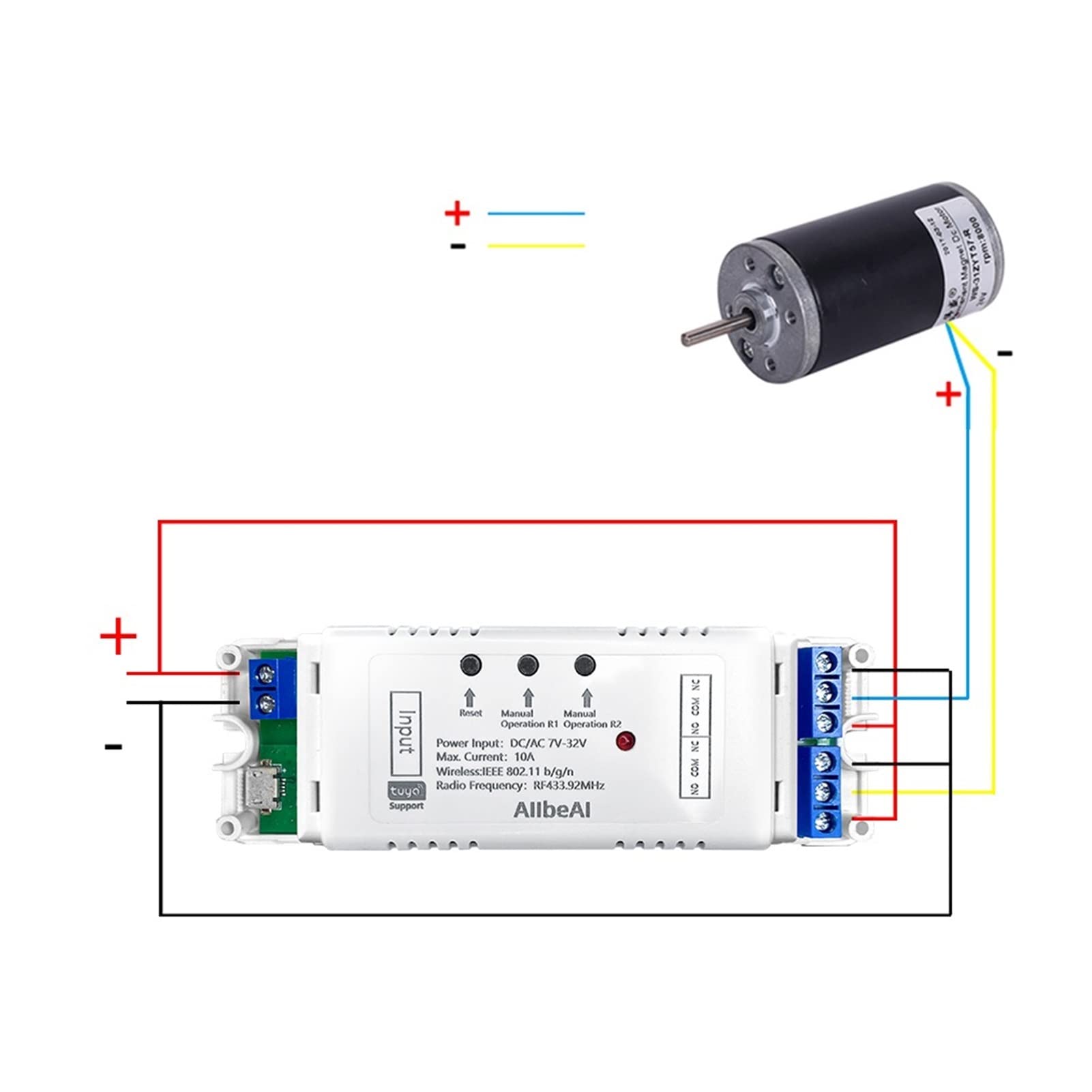 Garagentorsteuerung Tuya Smart. WIFI 2CH Switch Module for Lichter Garage Tür Tor, DC 5V 12V 24V 32V, 2 Kanal-Taste RF 433 Mhz Fernsteuerungsrelais Einfaches Öffnen und Schließen des Garagentors (Co