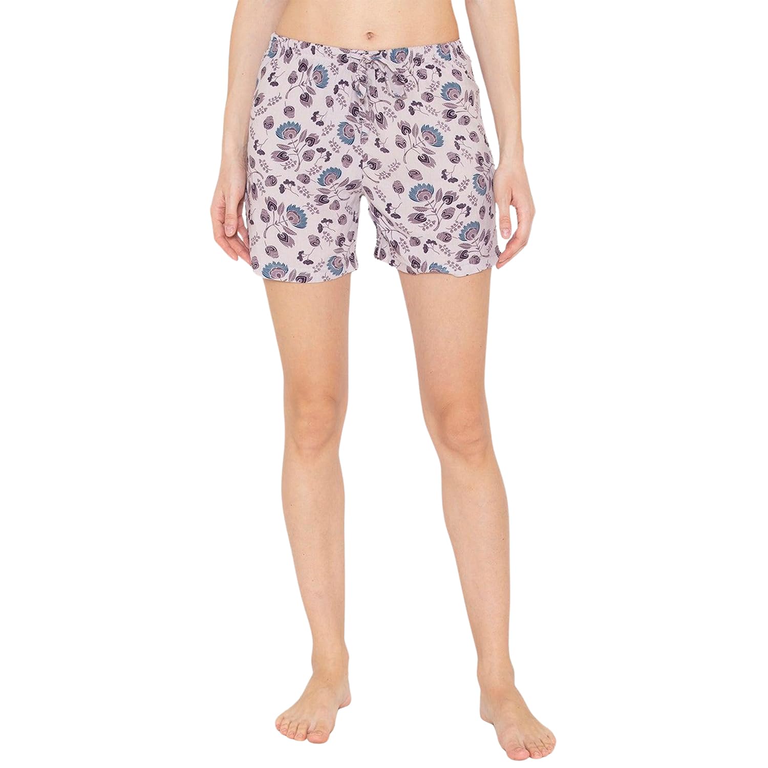 bonjour Women Printed Cotton Lounge Shorts|Soft Breathable Fabric|Elastic Waistband with Adjustable Drawstring-picture-11