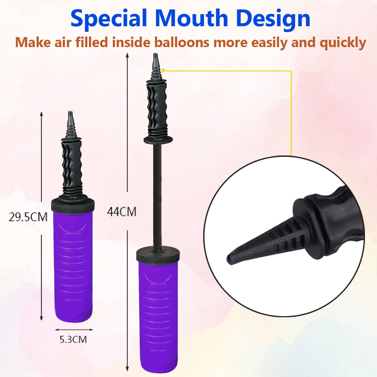 Fenxyo 2 Pack Balloon Pump Hand Manual Inflator, Balloon Manual Pump Blower Pump suitable for Party Decoration Purple - Image 3