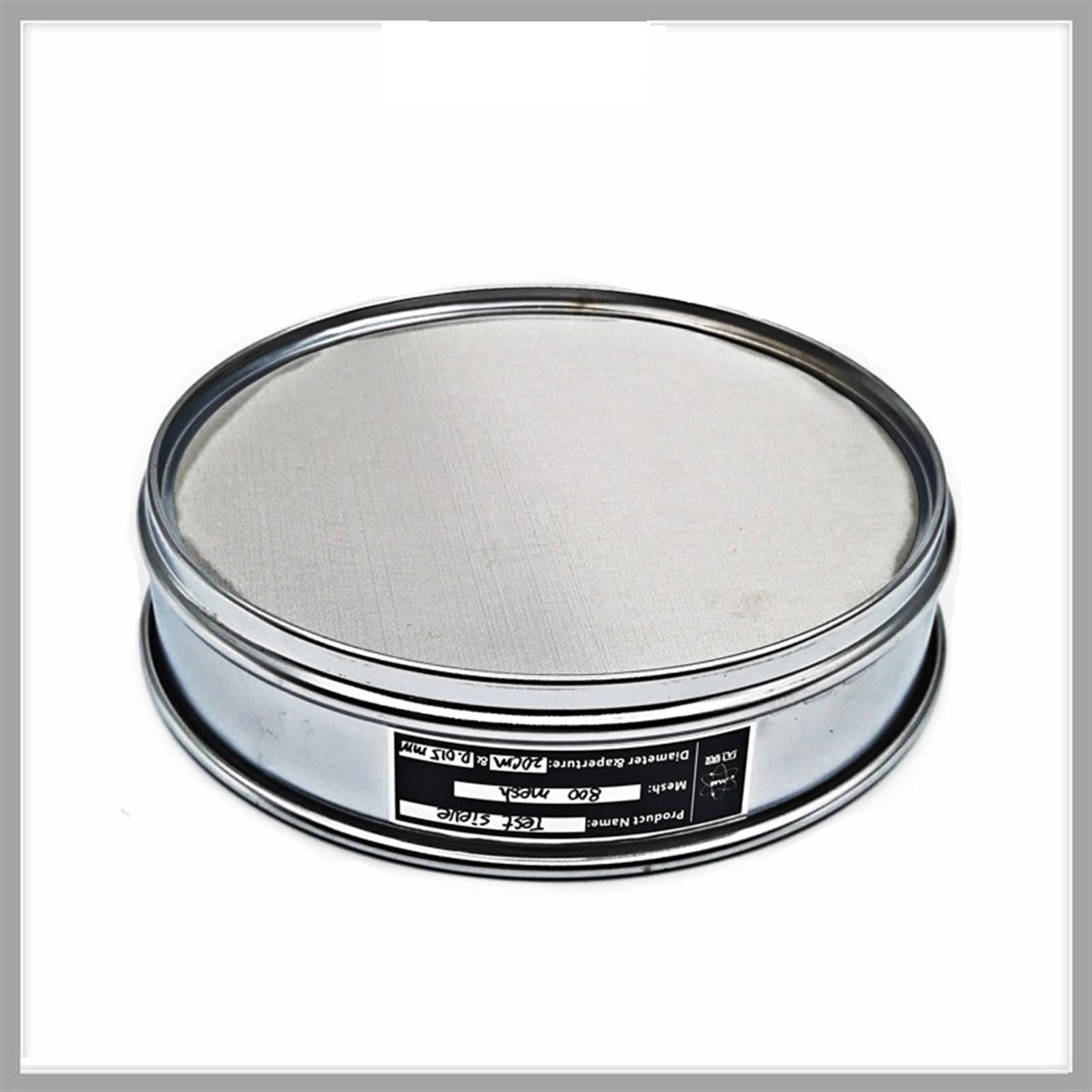 Setaccio for analisi Ispezione for campionamento Setaccio for test di laboratorio standard 304 Rete filtrante SUS Diametro telaio cromato 20 cm 800 Mesh / 0,015 mm