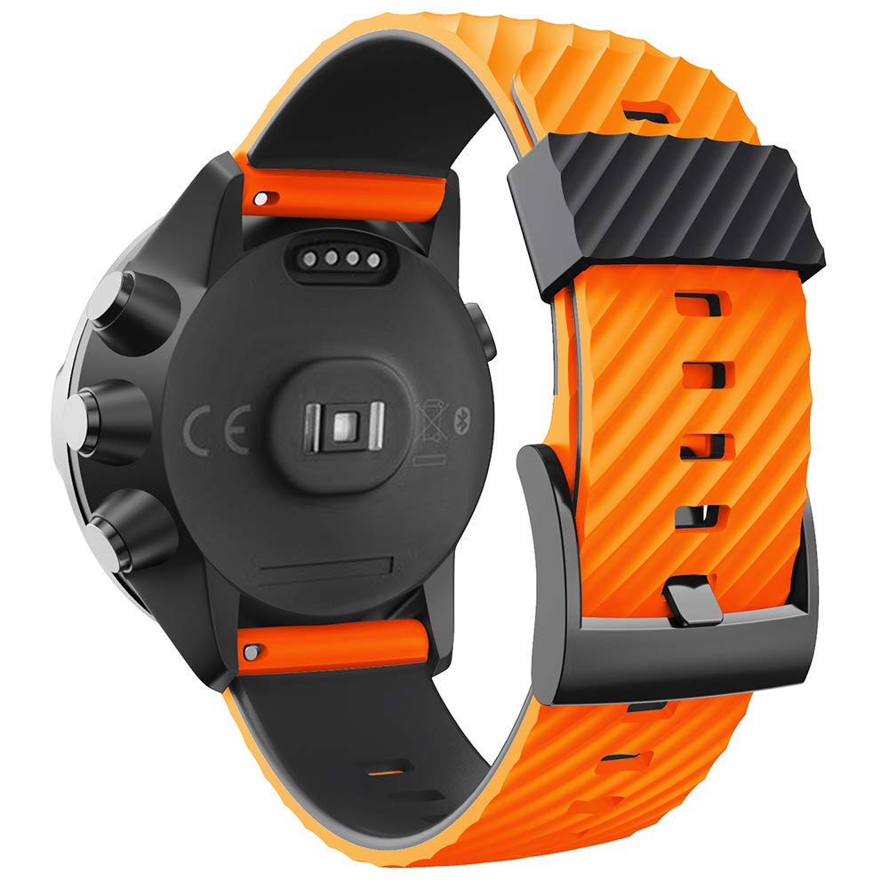 DKEnjoy Silicone Wristband Replacement Accessory Sports Watch Straps Bracelet Compatible for Suunto 7/Suunto 9//9 Baro/D5/Suunto Spartan Sport Spartan Sport Wrist Hr Smartwatch (Orange/Black)