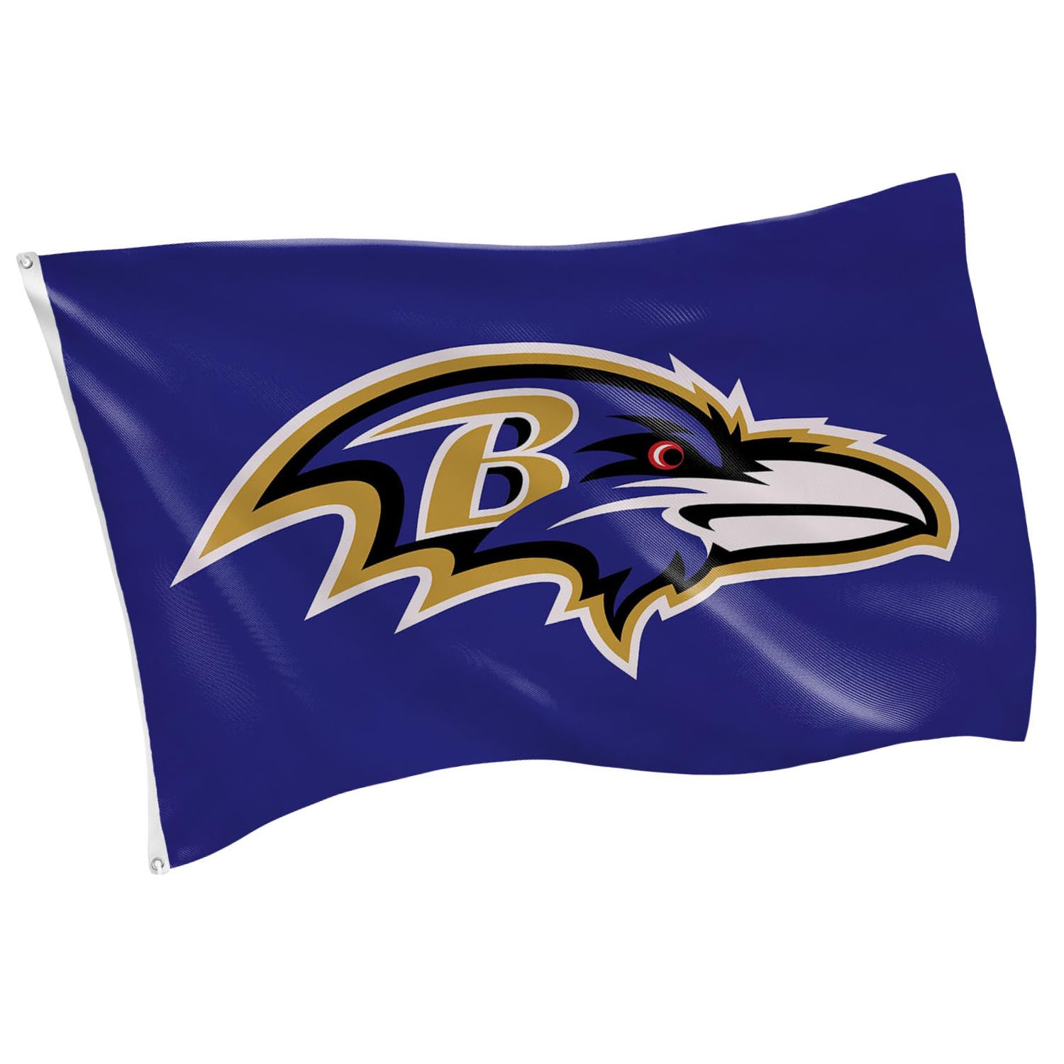 NFL Baltimore Ravens Flag 3 x 5 Outdoor Durable House Flag with Grommets | Sport Team Flag & Banner | Indoor Wall Decor for Room | Works with Flag Poles for Outside House