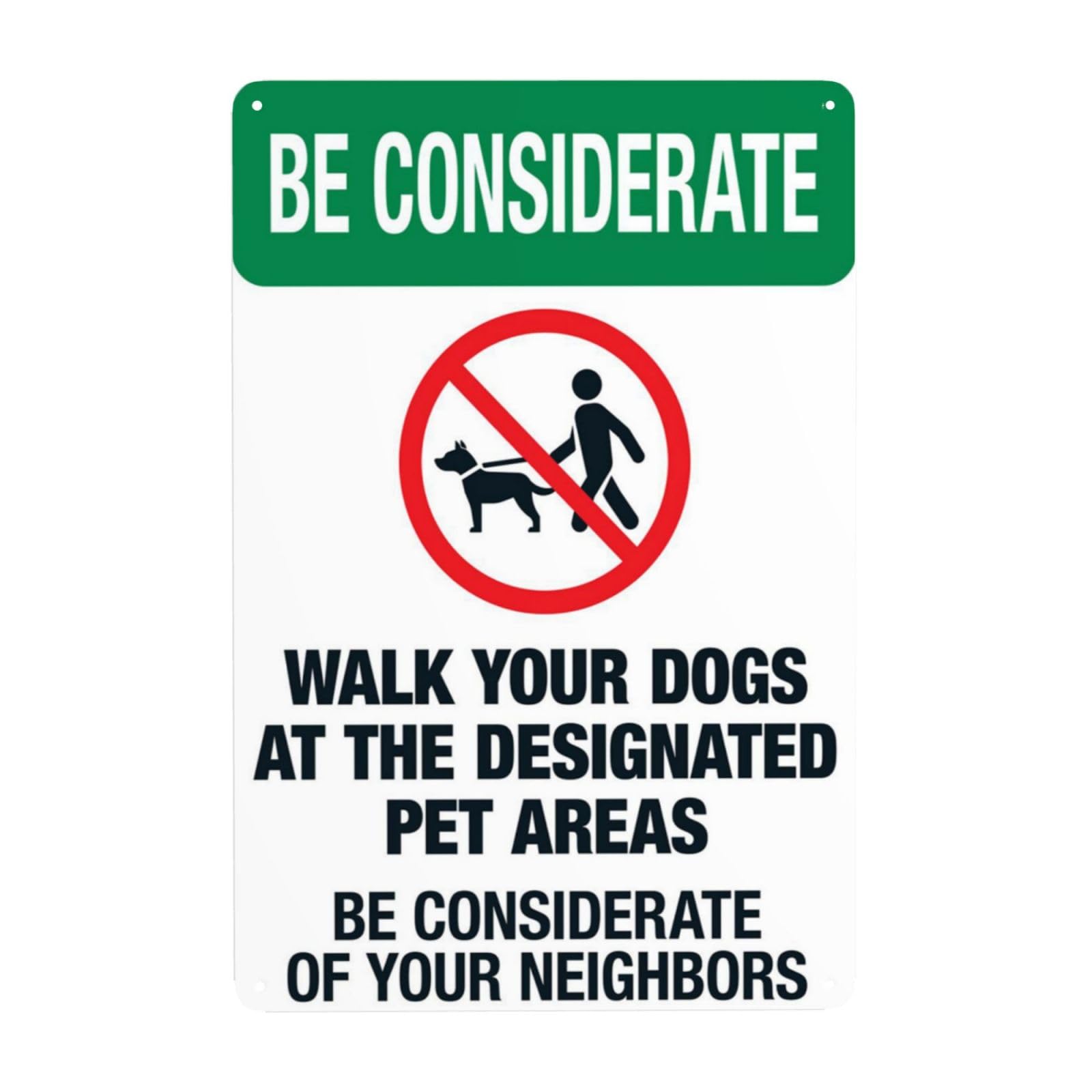 Walk Dogs Only At Designated Pet Areas Vintage Metal Park Rule Sign 12x8 Inch