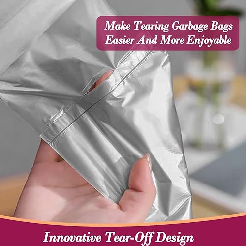 Miniatura 3 de 4G-3M180 bolsas de basura pequeñas de 4 galones180 unidades, bolsas de basura fuertes, color dorado, gris y rosa, bolsas de plástico para