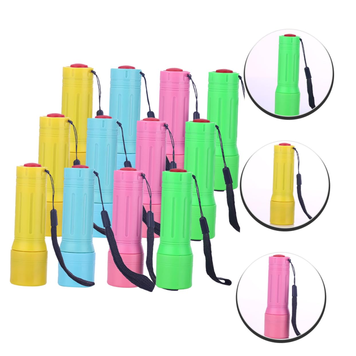 Zerodeko Kleiner Taschenlampe LED 12 Stück-pack, Abs, Weiß, mit Lanyard