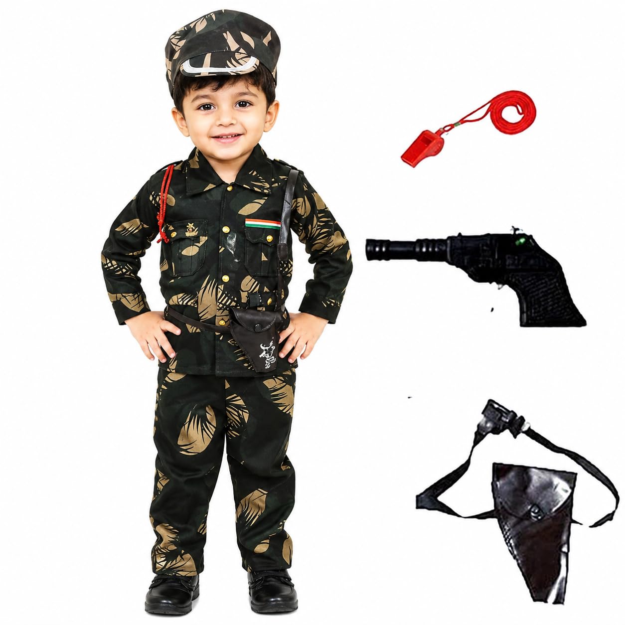 Army Dress for Kids | Army Costume for Kids | Indian Military Uniform Set| Soldier Dress for Boys Girls | BSF Style Fancy Dress for Independence Day, Republic Day, School Function-image-18