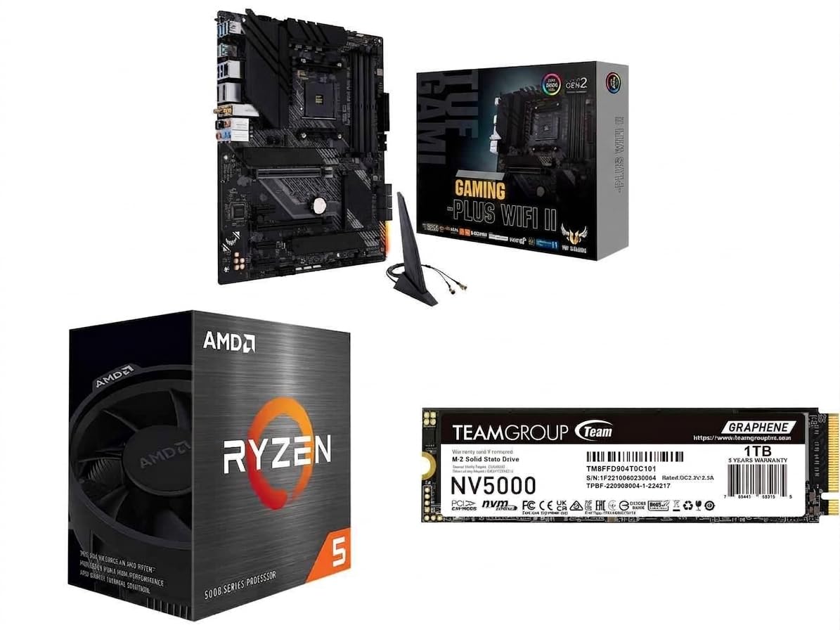 NEWEGG Motherboard CPU SSD Combo - B550-PLUS ATX Motherboard Bundle with Ryzen 5 5500 6-Core 3.6 GHz CPU and NV5000 M.2 2280 1TB SSD TM8FGM001T0C101